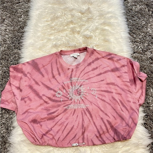 Topshop Tops - Mauve Tie-Dye Cropped Tee